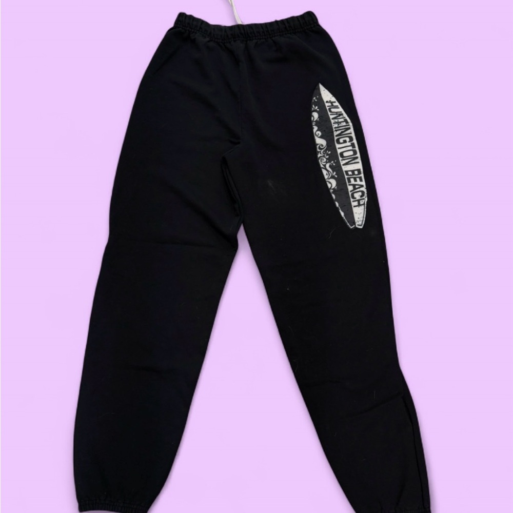Black Huntington Beach Sweatpants